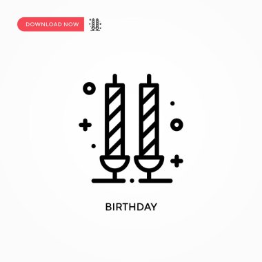 Doğum günü vektör simgesi. Web sitesi veya mobil uygulama için modern, basit düz vektör çizimi