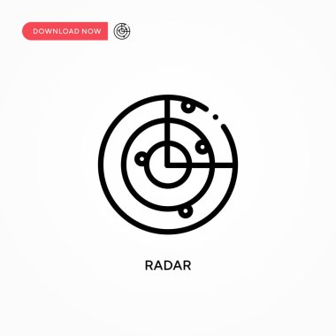 Radar vektör simgesi. Web sitesi veya mobil uygulama için modern, basit düz vektör çizimi