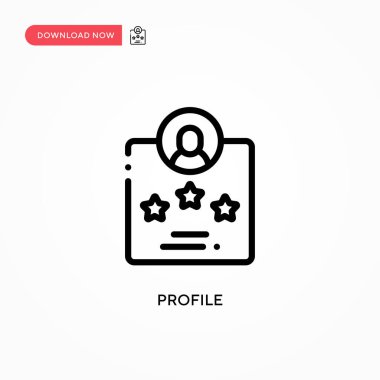 Profil vektör simgesi. Web sitesi veya mobil uygulama için modern, basit düz vektör çizimi