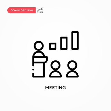 Vektör simgesi ile buluşuyorum. Web sitesi veya mobil uygulama için modern, basit düz vektör çizimi