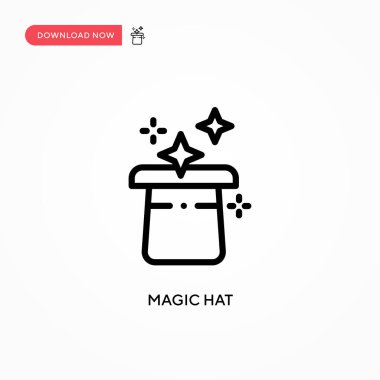 Sihirli şapka vektör simgesi. Web sitesi veya mobil uygulama için modern, basit düz vektör çizimi