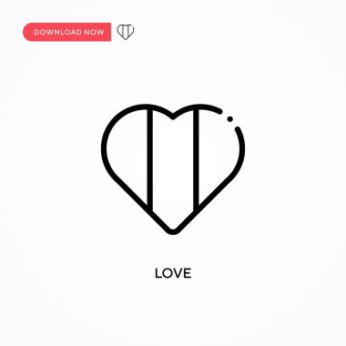 Aşk vektör simgesi. Web sitesi veya mobil uygulama için modern, basit düz vektör çizimi