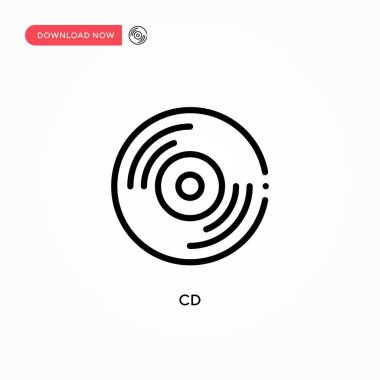 Cd vektör simgesi. Web sitesi veya mobil uygulama için modern, basit düz vektör çizimi