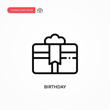 Doğum günü vektör simgesi. Web sitesi veya mobil uygulama için modern, basit düz vektör çizimi
