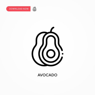 Avokado vektör simgesi. Web sitesi veya mobil uygulama için modern, basit düz vektör çizimi