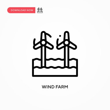 Rüzgar çiftliği vektör simgesi. Web sitesi veya mobil uygulama için modern, basit düz vektör çizimi