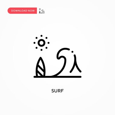 Sörf vektör simgesi. Web sitesi veya mobil uygulama için modern, basit düz vektör çizimi