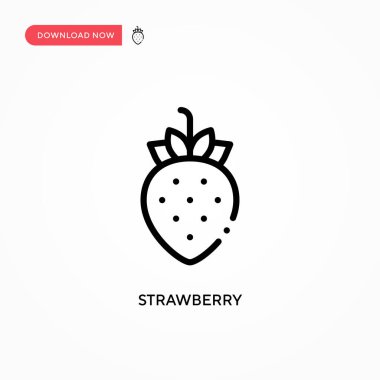 Çilek vektör simgesi. Web sitesi veya mobil uygulama için modern, basit düz vektör çizimi