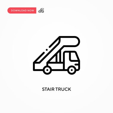 Merdiven kamyonu vektör ikonu. Web sitesi veya mobil uygulama için modern, basit düz vektör çizimi