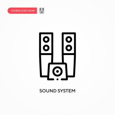 Ses sistemi vektör simgesi. Web sitesi veya mobil uygulama için modern, basit düz vektör çizimi