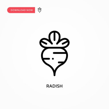 Turp vektör simgesi. Web sitesi veya mobil uygulama için modern, basit düz vektör çizimi