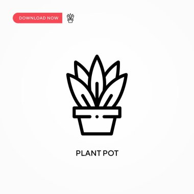 Saksı vektör ikonu yerleştir. Web sitesi veya mobil uygulama için modern, basit düz vektör çizimi