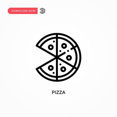 Pizza vektör simgesi. Web sitesi veya mobil uygulama için modern, basit düz vektör çizimi
