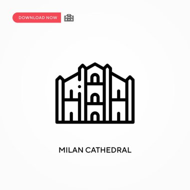 Milan katedral vektör ikonu. Web sitesi veya mobil uygulama için modern, basit düz vektör çizimi