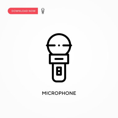 Mikrofon vektör simgesi. Web sitesi veya mobil uygulama için modern, basit düz vektör çizimi