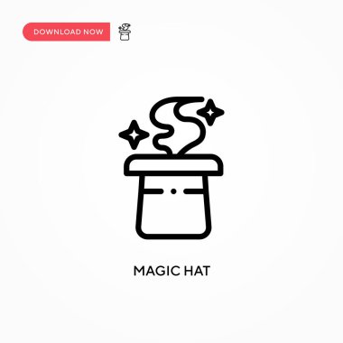 Sihirli şapka vektör simgesi. Web sitesi veya mobil uygulama için modern, basit düz vektör çizimi