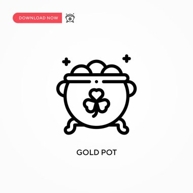 Altın kap vektör ikonu. Web sitesi veya mobil uygulama için modern, basit düz vektör çizimi