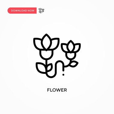 Çiçek vektör simgesi. Web sitesi veya mobil uygulama için modern, basit düz vektör çizimi