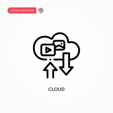 Bulut vektör simgesi. Web sitesi veya mobil uygulama için modern, basit düz vektör çizimi