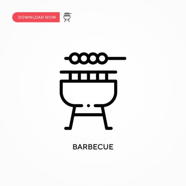 Barbekü vektör simgesi. Web sitesi veya mobil uygulama için modern, basit düz vektör çizimi