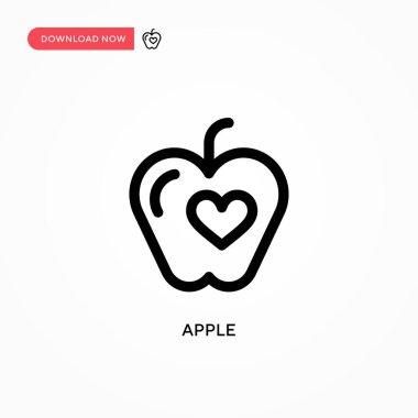 Elma vektör simgesi. Web sitesi veya mobil uygulama için modern, basit düz vektör çizimi