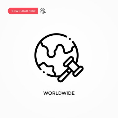 Dünya çapında vektör simgesi. Web sitesi veya mobil uygulama için modern, basit düz vektör çizimi
