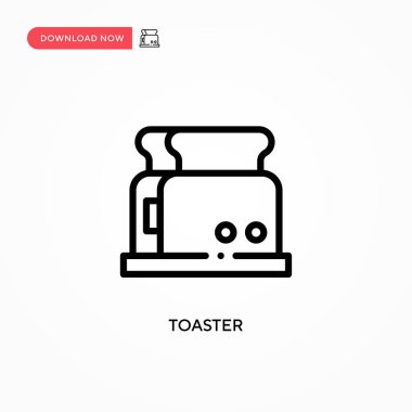 Tost makinesi vektör simgesi. Web sitesi veya mobil uygulama için modern, basit düz vektör çizimi
