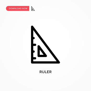 Cetvel vektör simgesi. Web sitesi veya mobil uygulama için modern, basit düz vektör çizimi