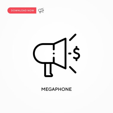 Megafon vektör simgesi. Web sitesi veya mobil uygulama için modern, basit düz vektör çizimi