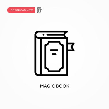 Sihirli kitap vektör ikonu. Web sitesi veya mobil uygulama için modern, basit düz vektör çizimi