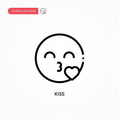 Öpücük vektör simgesi. Web sitesi veya mobil uygulama için modern, basit düz vektör çizimi