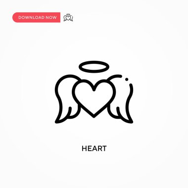 Kalp vektör simgesi. Web sitesi veya mobil uygulama için modern, basit düz vektör çizimi