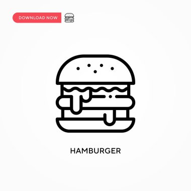 Hamburger vektör ikonu. Web sitesi veya mobil uygulama için modern, basit düz vektör çizimi