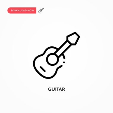 Gitar vektör simgesi. Web sitesi veya mobil uygulama için modern, basit düz vektör çizimi