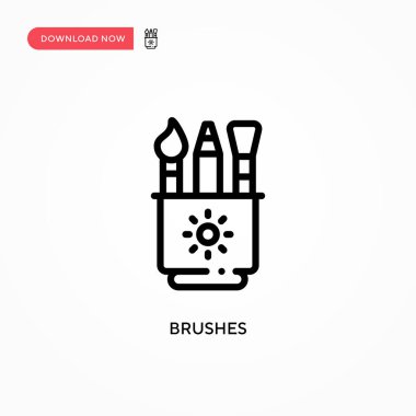 Fırça vektör simgesi. Web sitesi veya mobil uygulama için modern, basit düz vektör çizimi