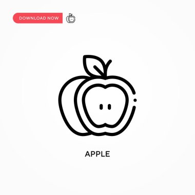 Elma vektör simgesi. Web sitesi veya mobil uygulama için modern, basit düz vektör çizimi