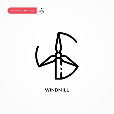 Yel değirmeni ikonu. Web sitesi veya mobil uygulama için modern, basit düz vektör çizimi