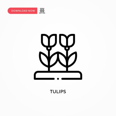 Lale vektör simgesi. Web sitesi veya mobil uygulama için modern, basit düz vektör çizimi