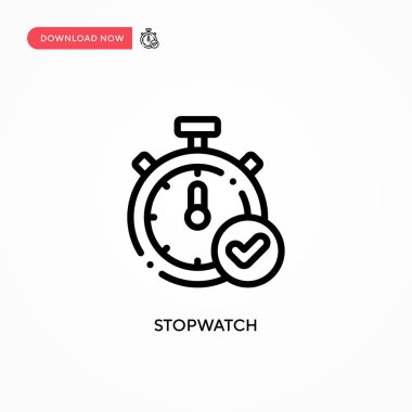 Stopwatch vektör simgesi. Web sitesi veya mobil uygulama için modern, basit düz vektör çizimi