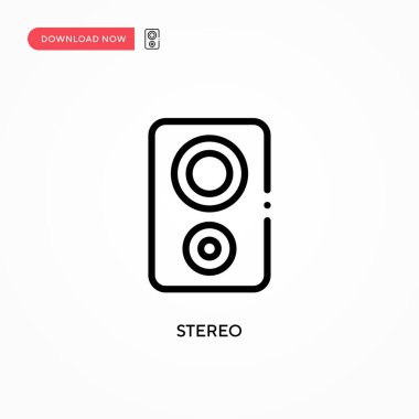 Stereo vektör simgesi. Web sitesi veya mobil uygulama için modern, basit düz vektör çizimi