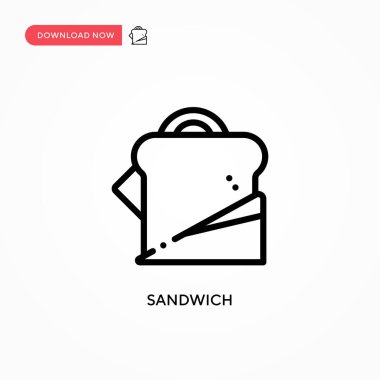 Sandviç vektör simgesi. Web sitesi veya mobil uygulama için modern, basit düz vektör çizimi
