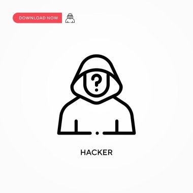 Hacker vektör simgesi. Web sitesi veya mobil uygulama için modern, basit düz vektör çizimi