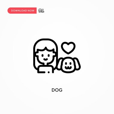 Köpek vektör simgesi. Web sitesi veya mobil uygulama için modern, basit düz vektör çizimi