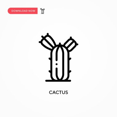 Kaktüs vektör simgesi. Web sitesi veya mobil uygulama için modern, basit düz vektör çizimi