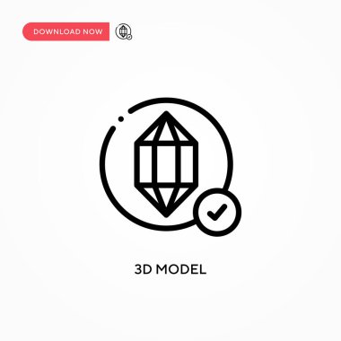 3d model vektör simgesi. Web sitesi veya mobil uygulama için modern, basit düz vektör çizimi