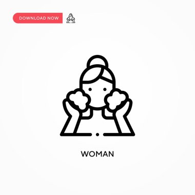 Kadın vektör simgesi. Web sitesi veya mobil uygulama için modern, basit düz vektör çizimi