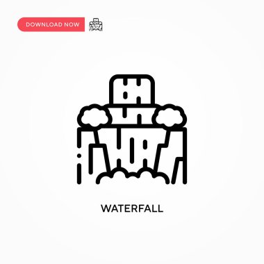 Şelale vektör simgesi. Web sitesi veya mobil uygulama için modern, basit düz vektör çizimi