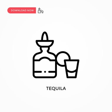 Tekila vektör ikonu. Web sitesi veya mobil uygulama için modern, basit düz vektör çizimi