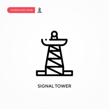 Sinyal kulesi vektör simgesi. Web sitesi veya mobil uygulama için modern, basit düz vektör çizimi