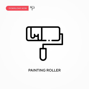 Roller vektör simgesi boyanıyor. Web sitesi veya mobil uygulama için modern, basit düz vektör çizimi